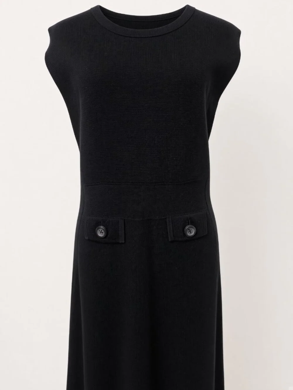 Tory Burch Black Wool Sleeveless Knit Dress Size L